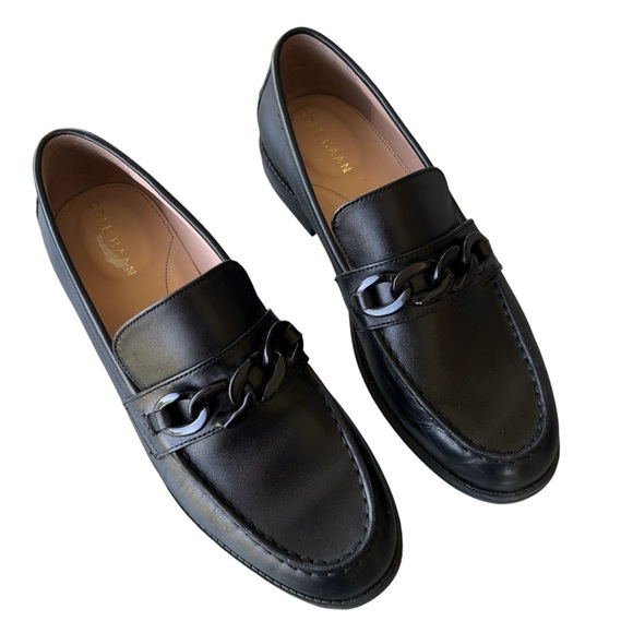 COLE HAAN Stassi Chain Trim Leather Bit Loafers 7.5 - Picture 2 of 16